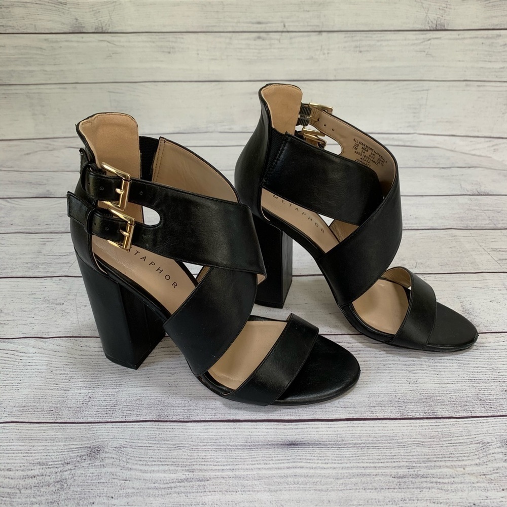 Euc Metaphor “Zermatt” Open-Toe Block Heel Sandals - image 4